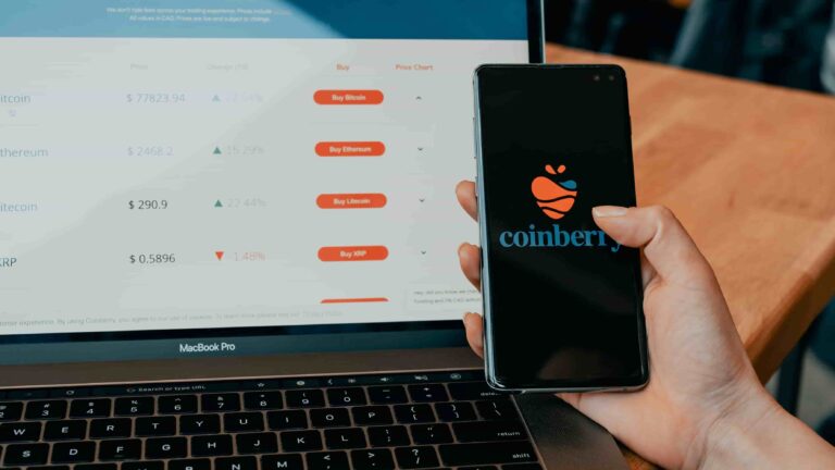 person using coinberry exchange to buy stablecoins in canada