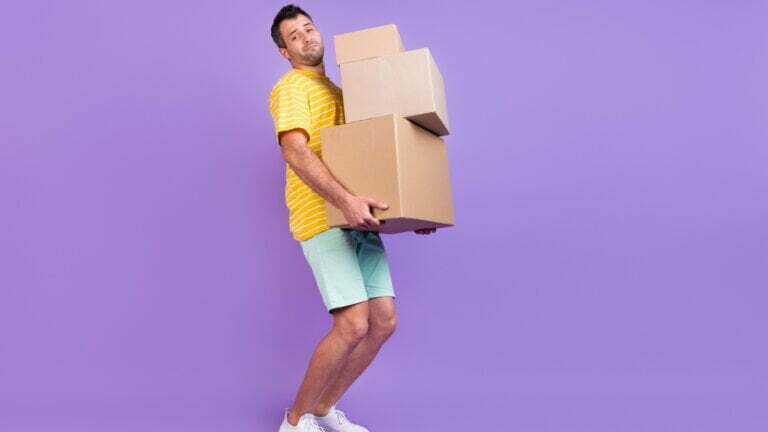 Man with moving boxes.