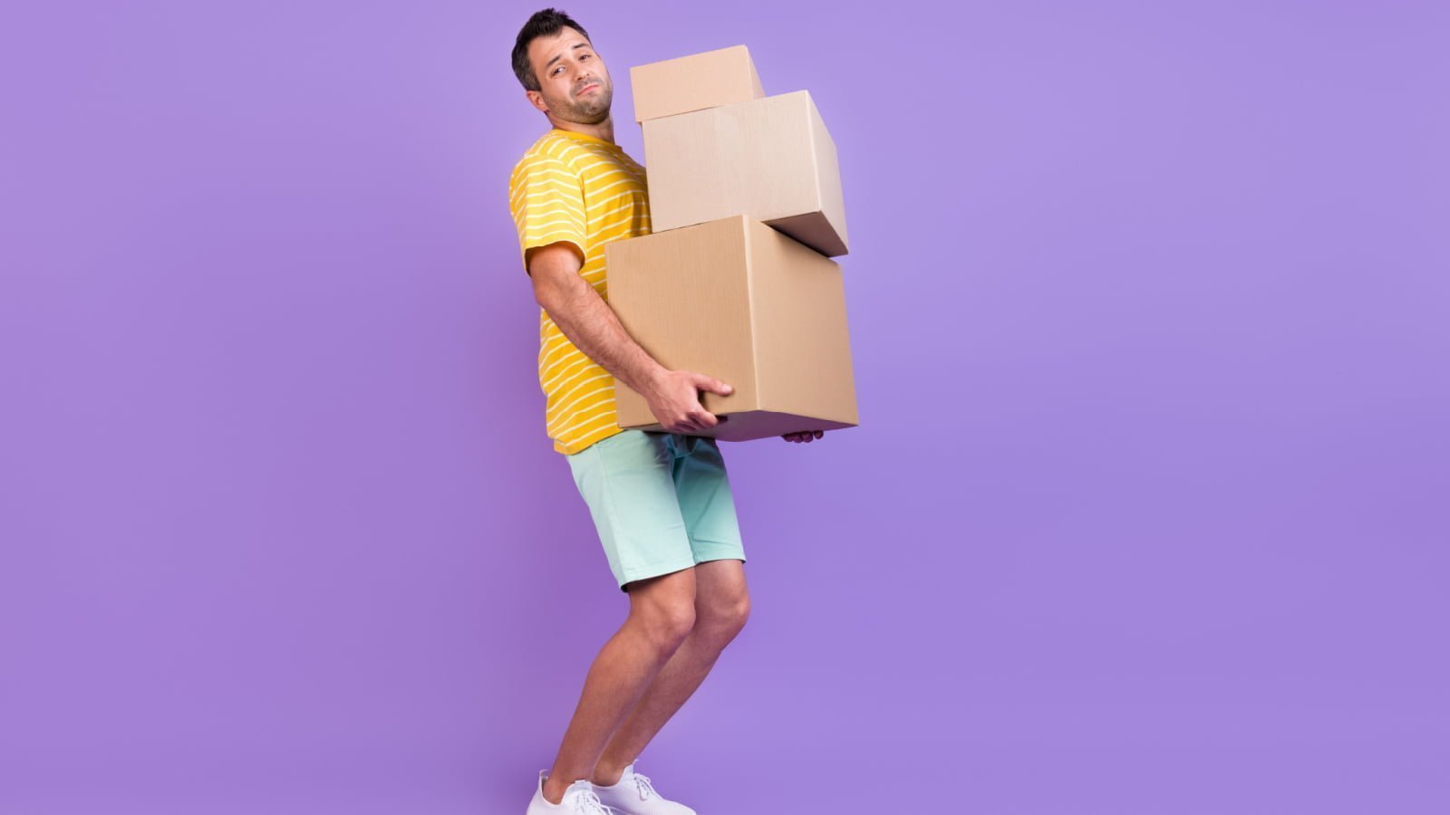 Man with moving boxes.